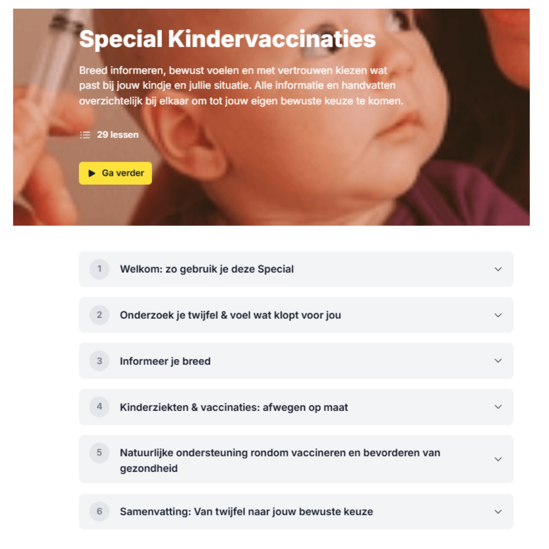 alternatief vaccinatie baby